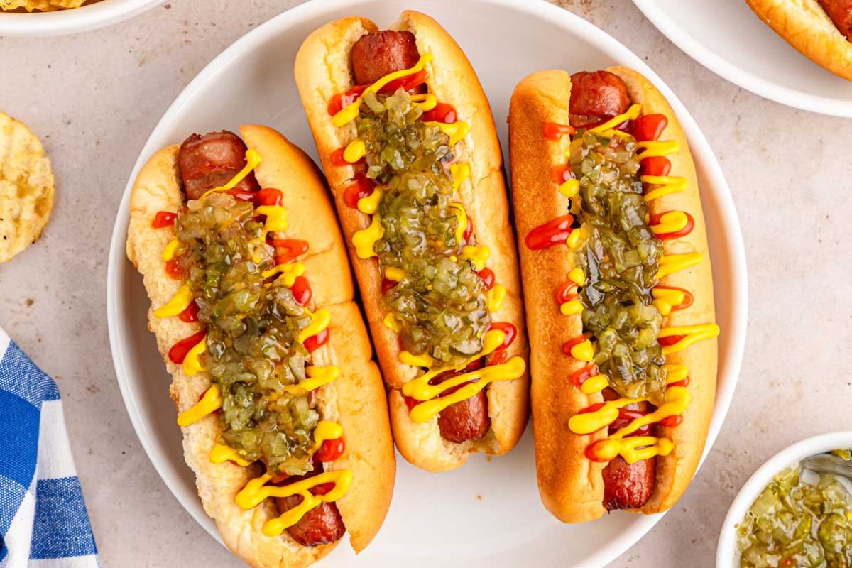 Air Fryer Hot Dogs.