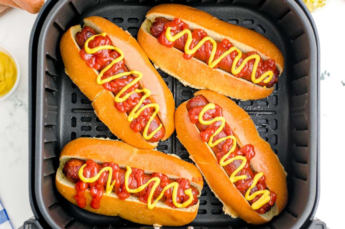Air Fryer Hot Dogs.