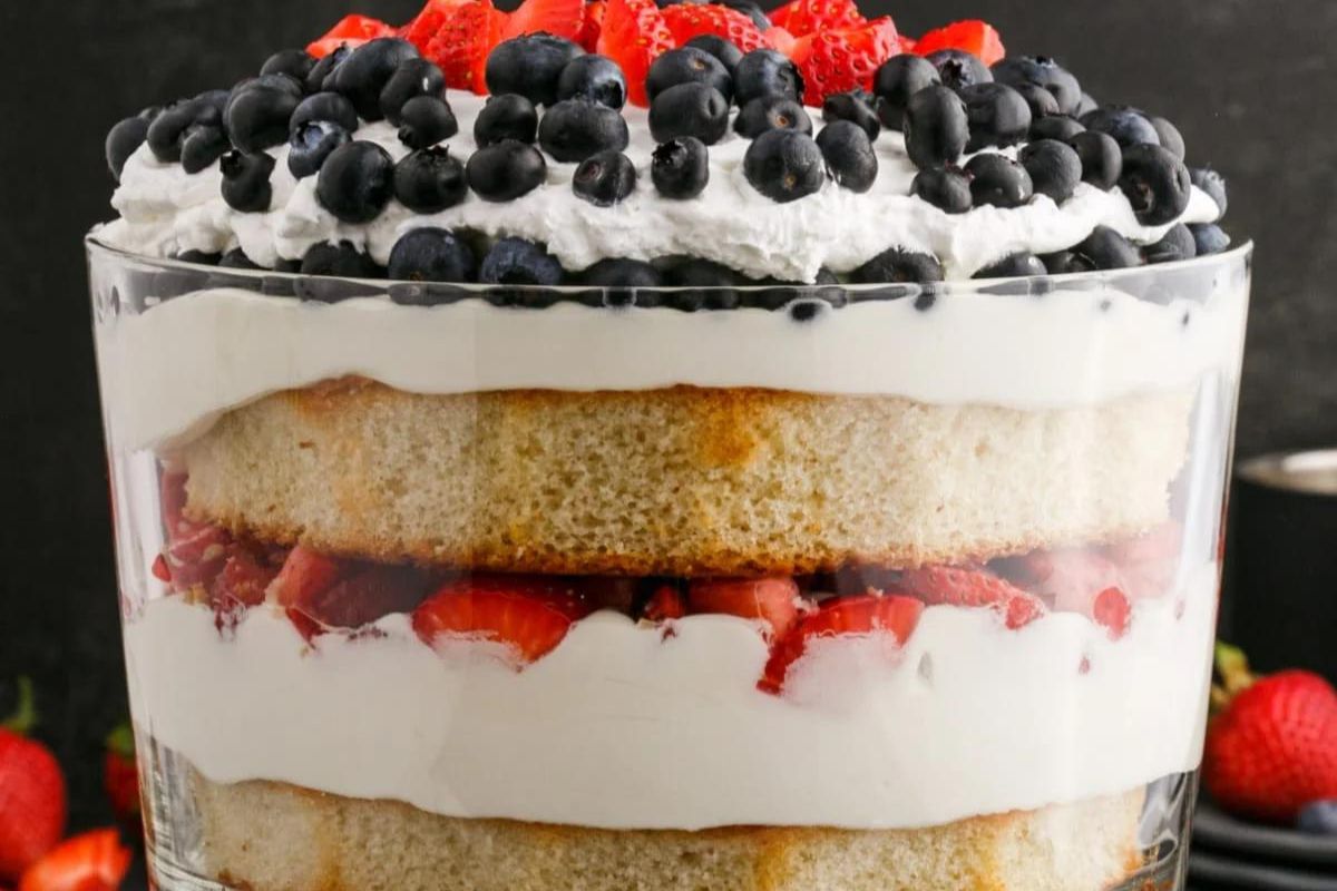 Side shot of trifle.