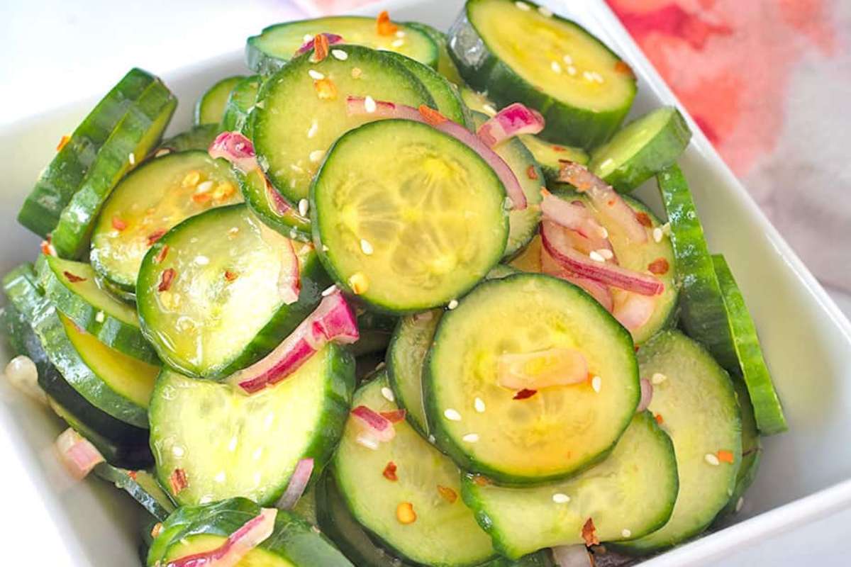 Asian Cucumber Salad. 