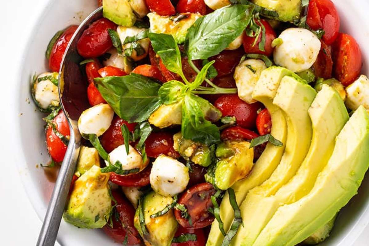 Avocado Caprese Salad. 