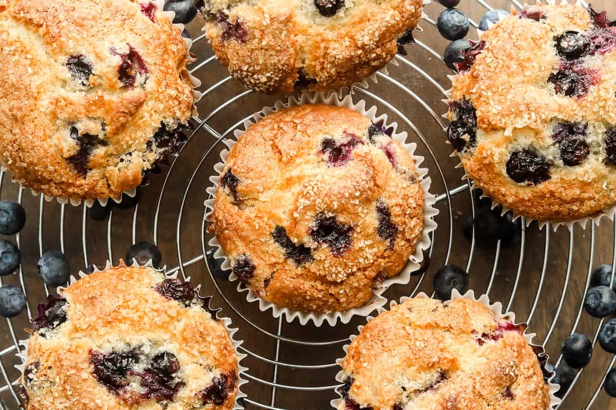 Bakery Style Blueberry Muffins 1