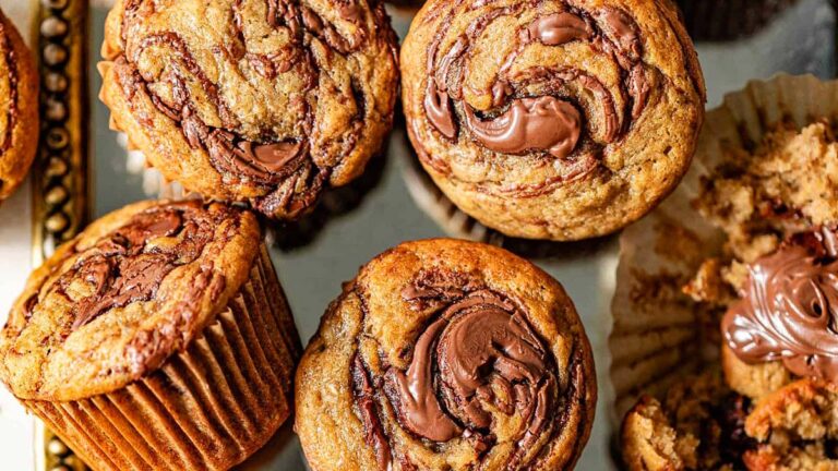 Banana And Nutella Muffins.