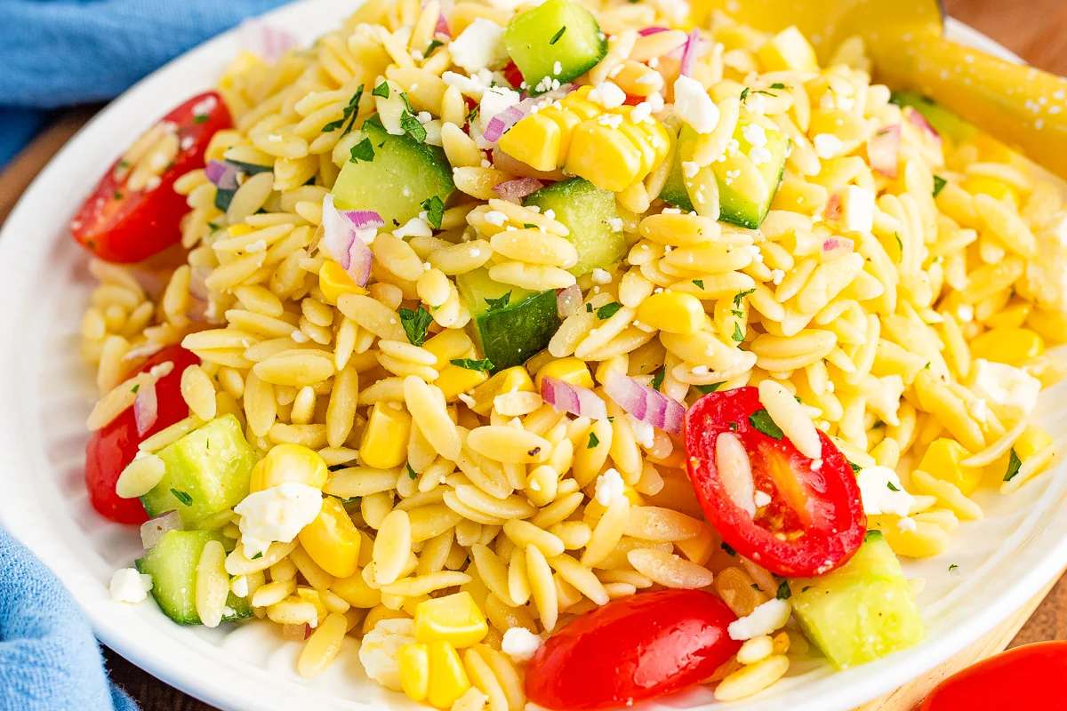 Best Easy Orzo Pasta Salad with Feta.