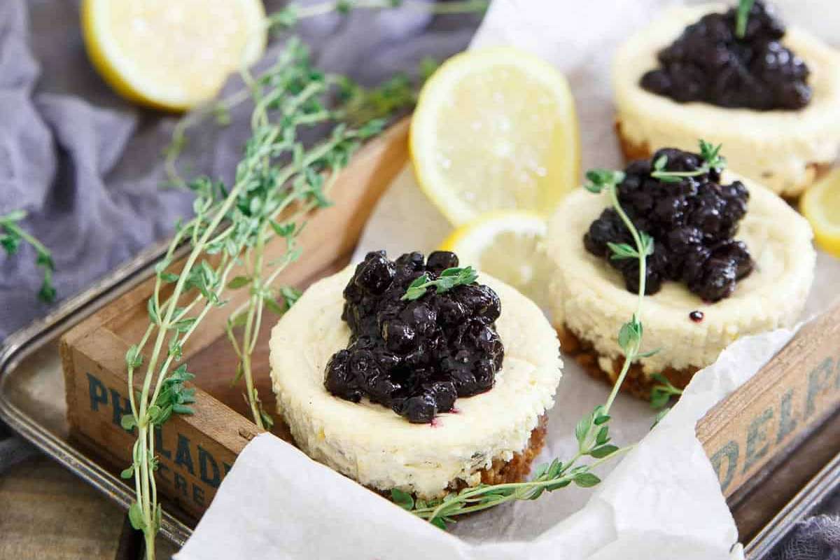 Blueberry Mini Cheesecakes. 