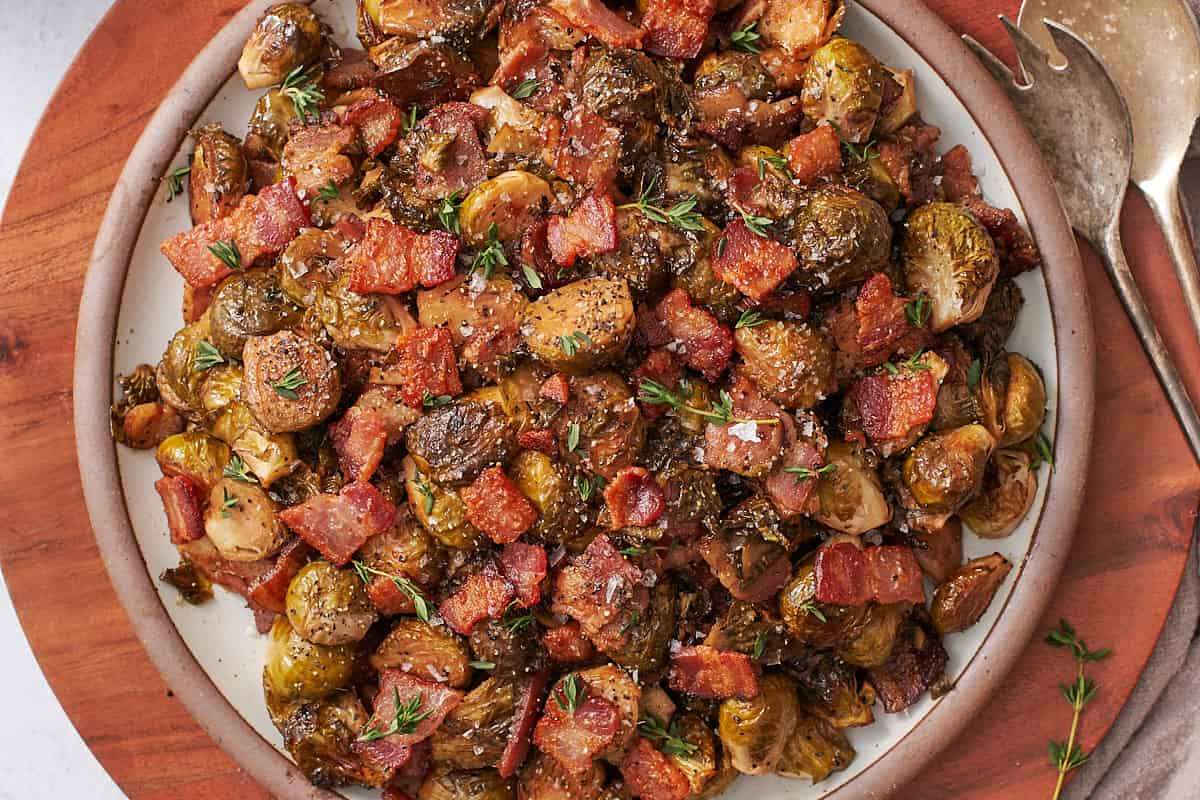 brussels sprouts with bacon and balsamic. 