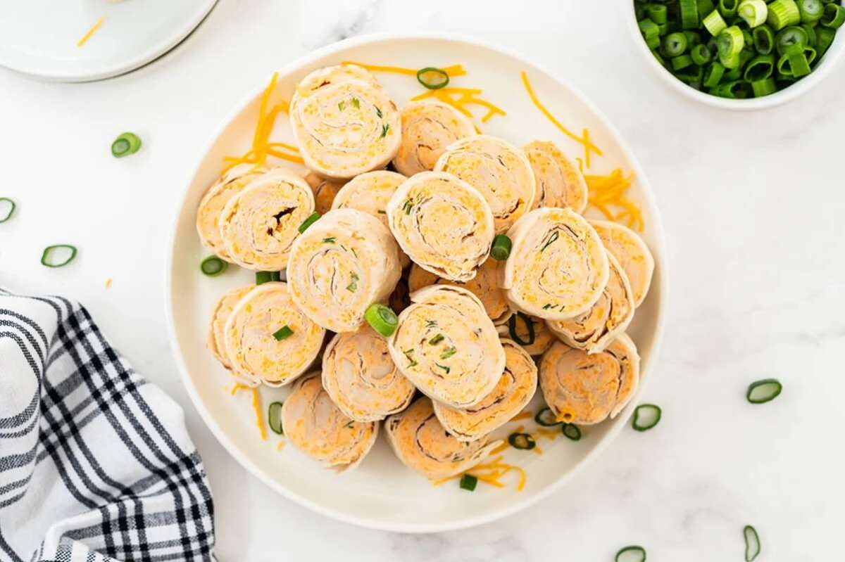 Buffalo Chicken Pinwheels. 