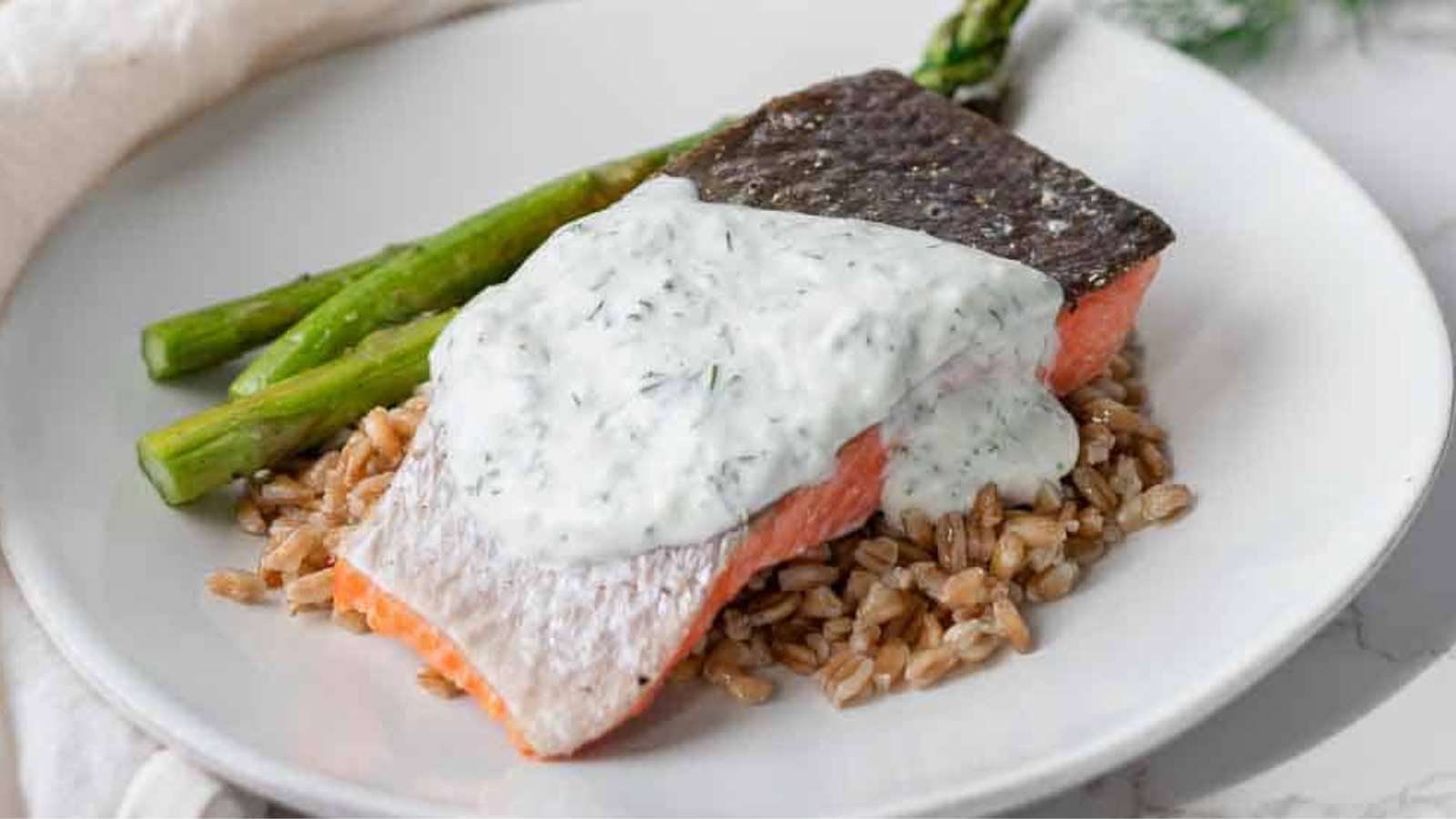Salmon with Yogurt Dill Sauce recipe by CC's Table.