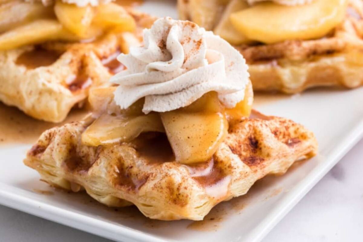Caramelized Apple Waffle Pastries.