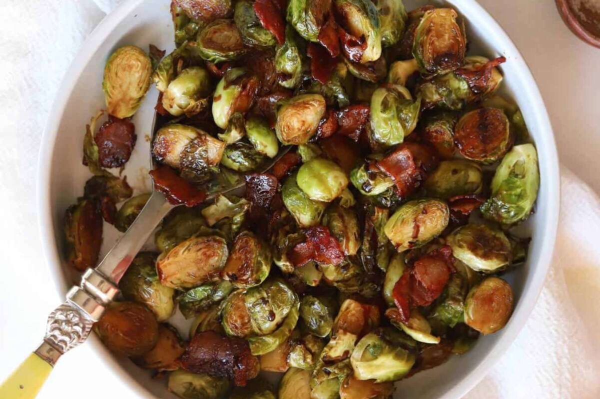 Caramelized Balsamic Glaze Brussels Sprouts.