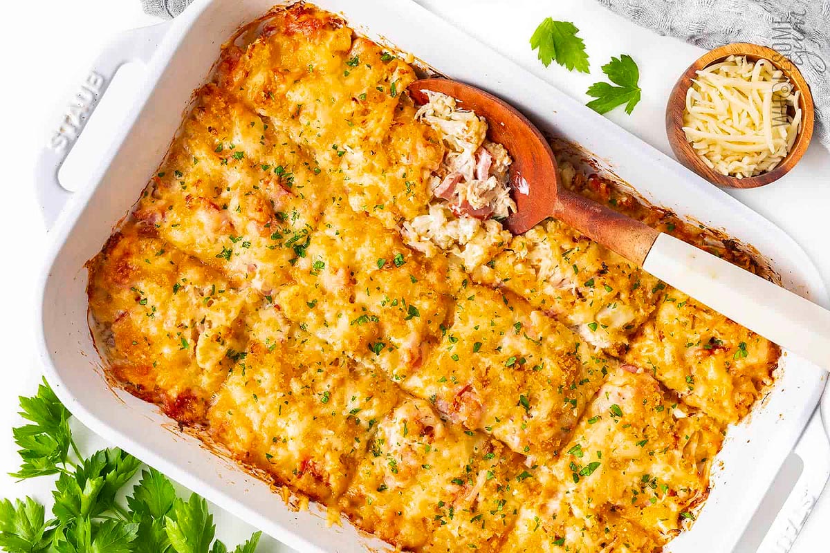 Chicken Cordon Bleu Casserole. 