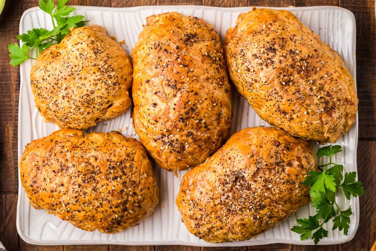 Chicken in Pastry Recipe (Stuffed with Bacon and Avocado). 