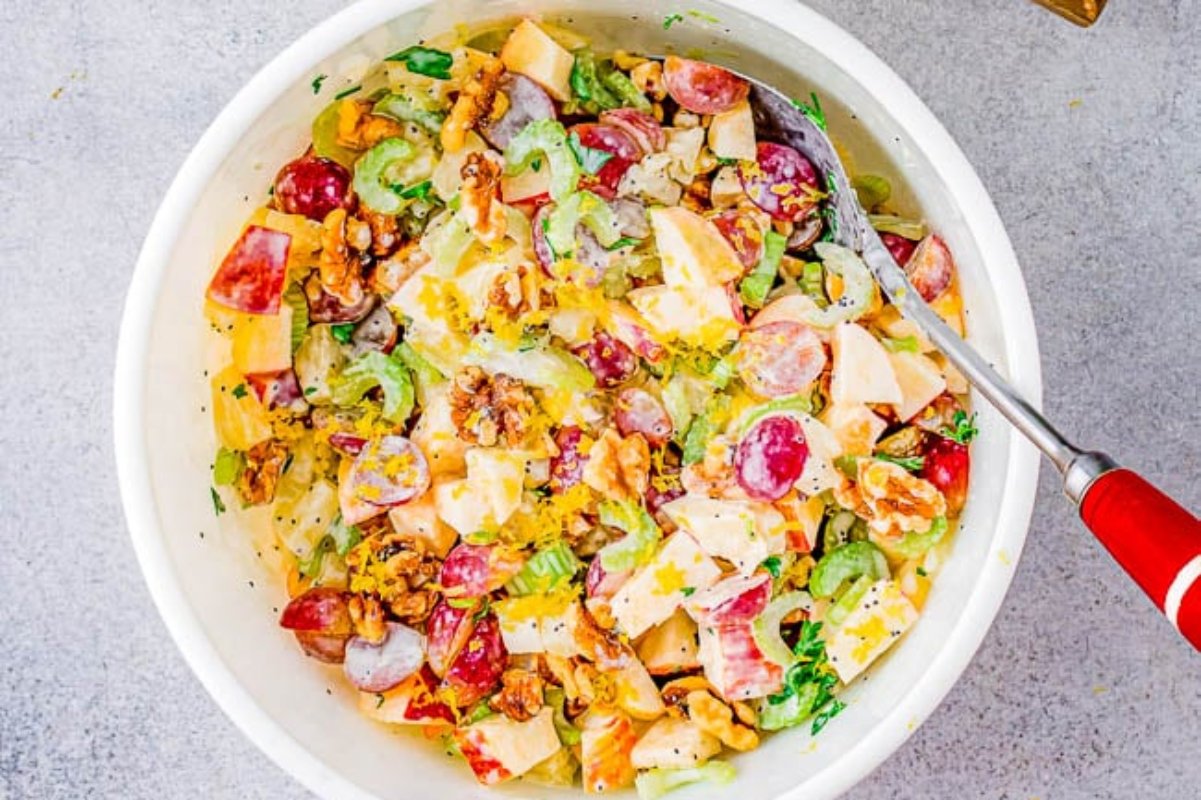 Classic Apple Waldorf Salad Recipe. 