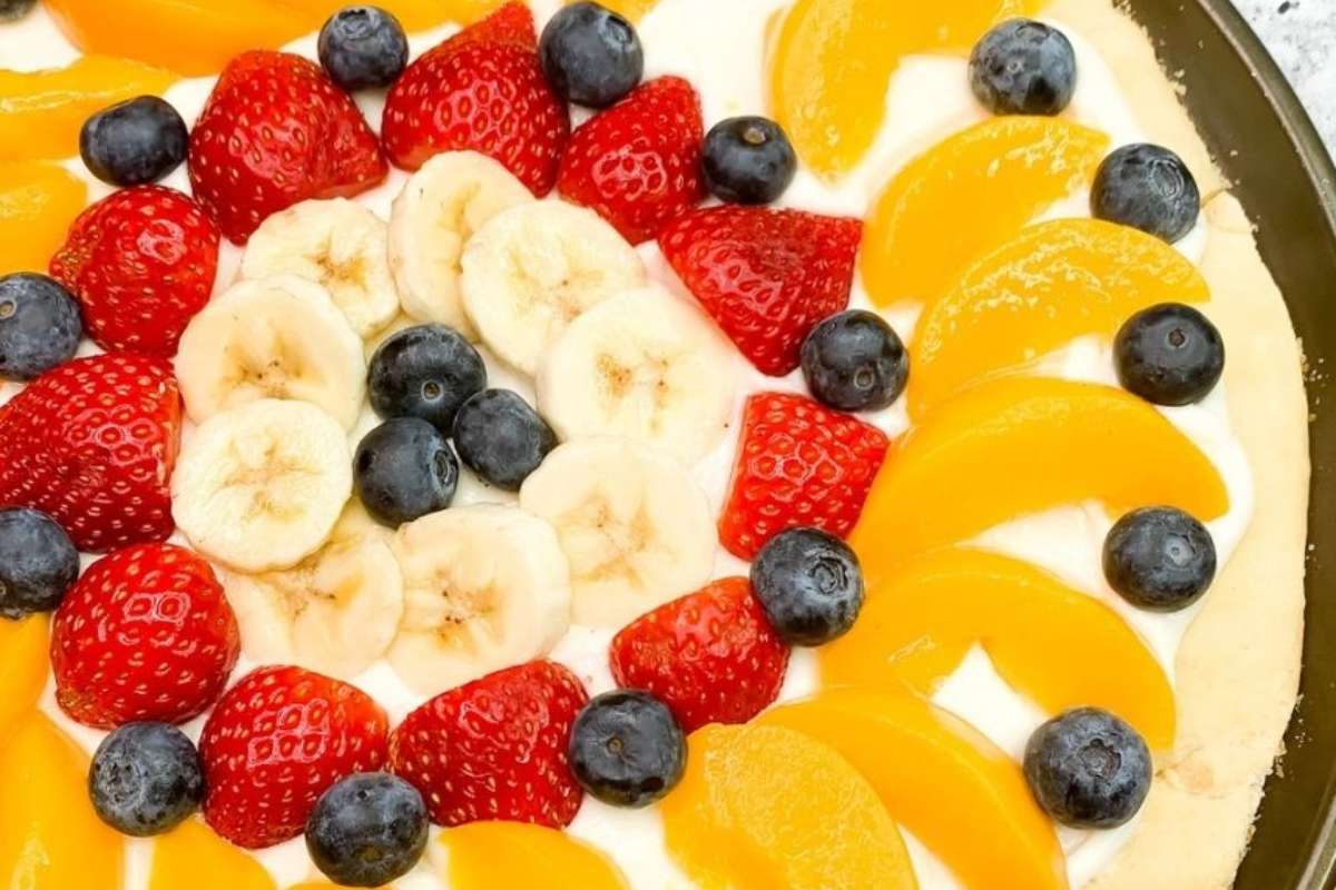Crescent Roll Fruit Pizza. 