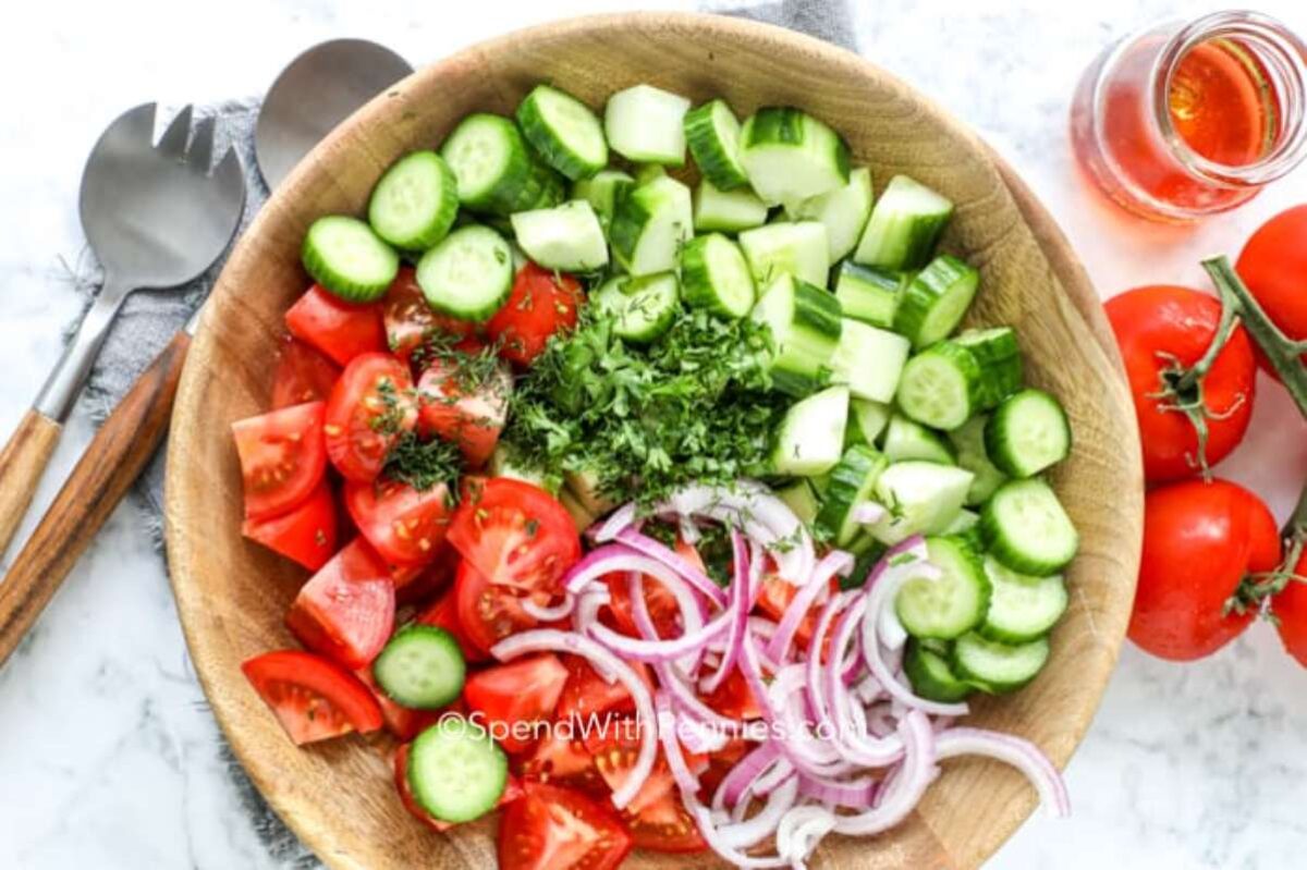 Cucumber Tomato Salad. 