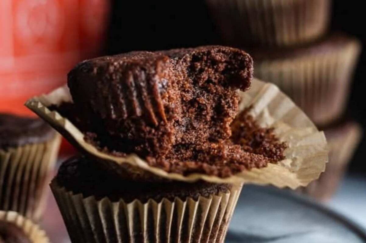 double chocolate protein muffins with equip prime protein. 