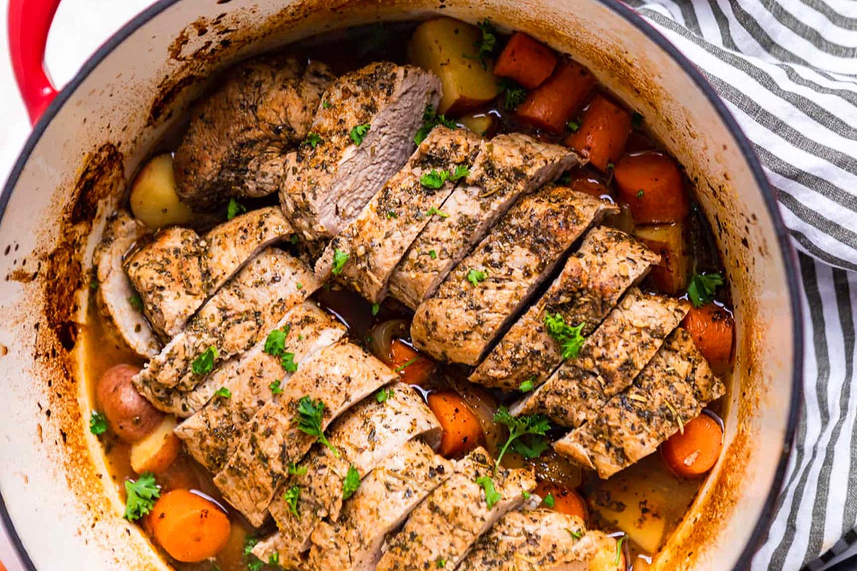 Oven Roasted Pork Tenderloin with Balsamic Glaze. 