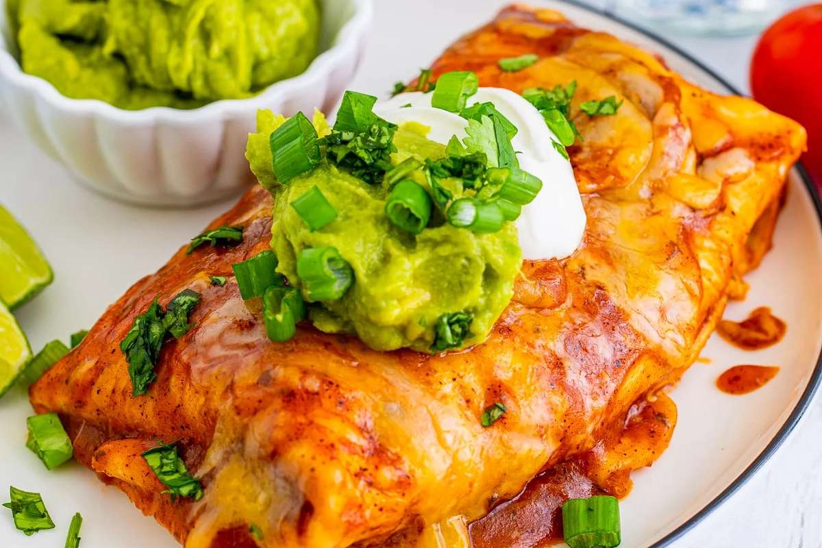 Easy Smothered Beef Burritos Recipe. 