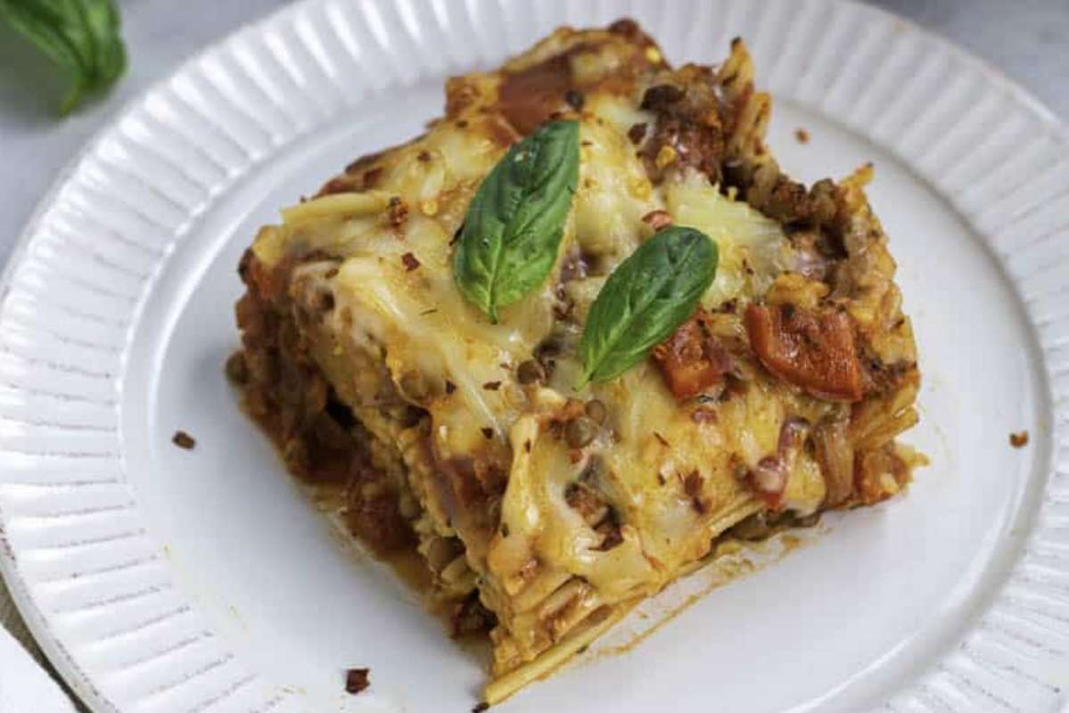 Easy Vegan Baked Spaghetti.