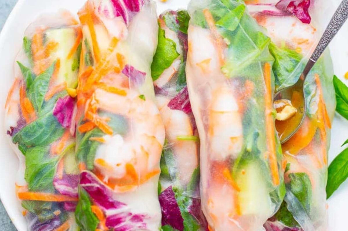 Fresh Spring Rolls Recipe (+ Peanut Sauce).