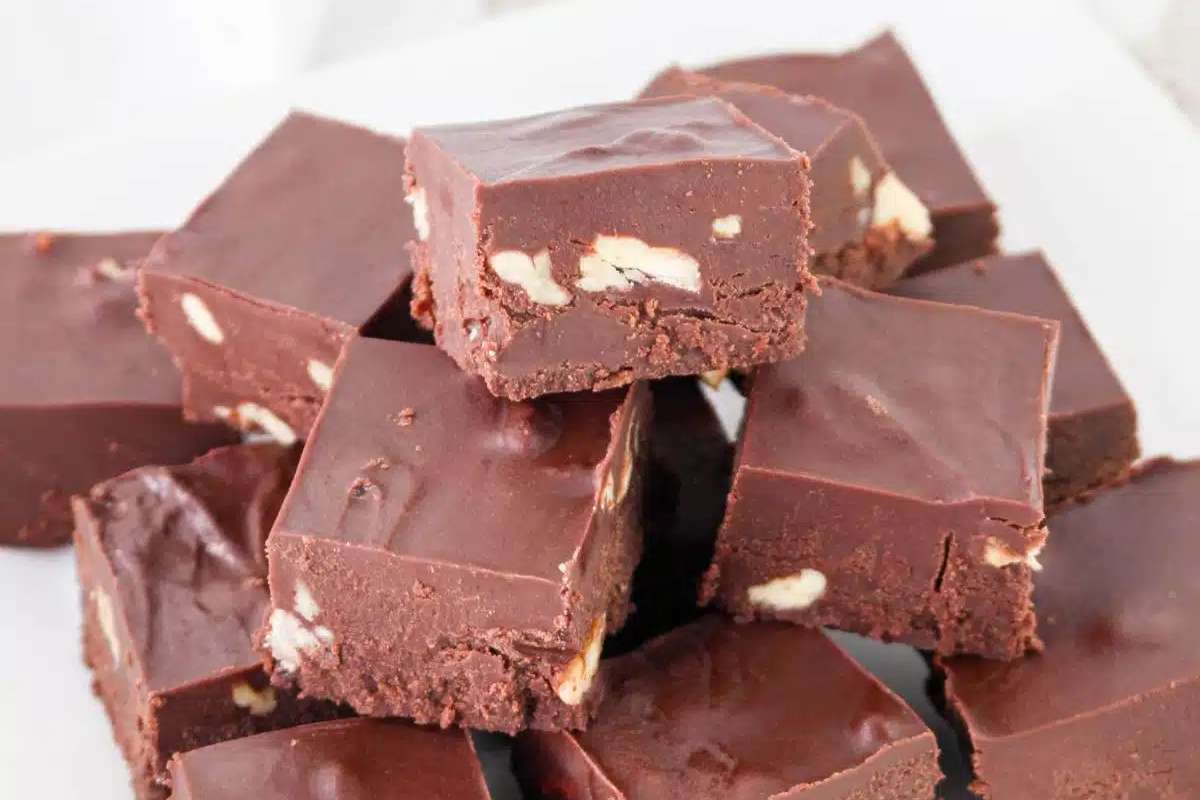 Fudge With Chocolate Frosting. 