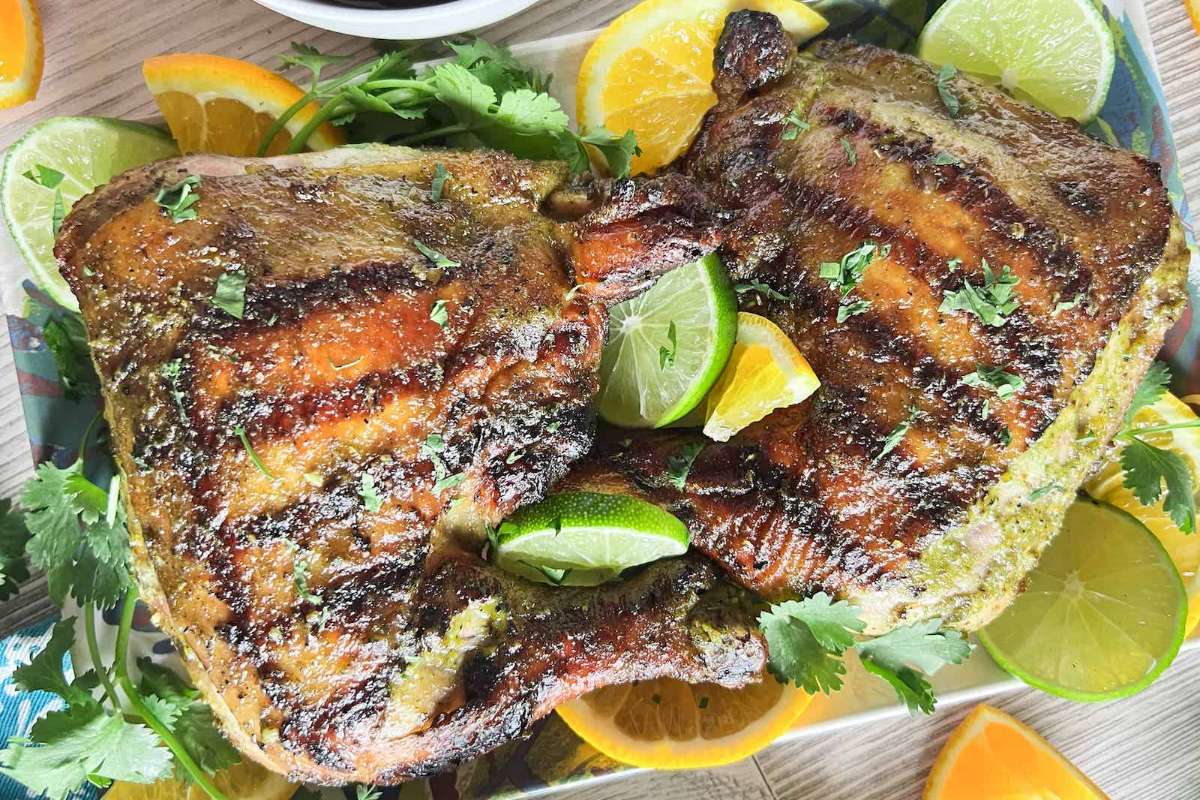 Grilled Mojo Marinated Chicken Leg Quarters.