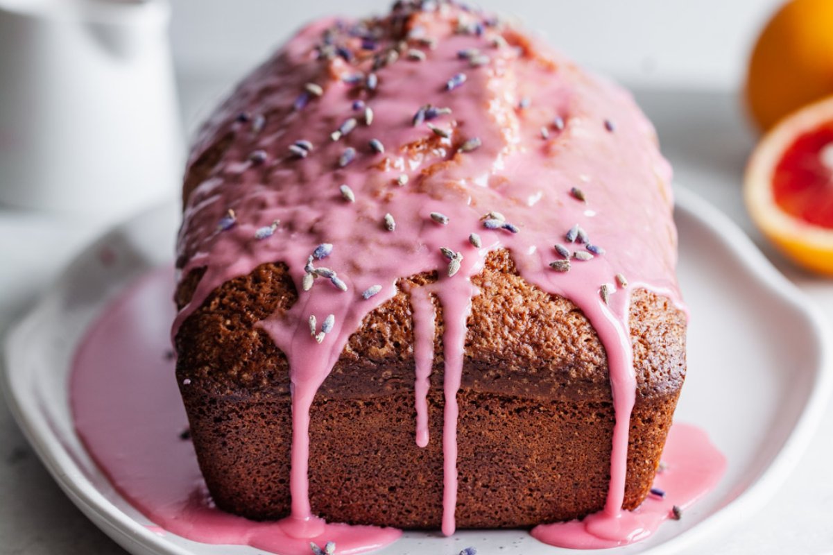 Glazed Blood Orange And Lavender Loaf