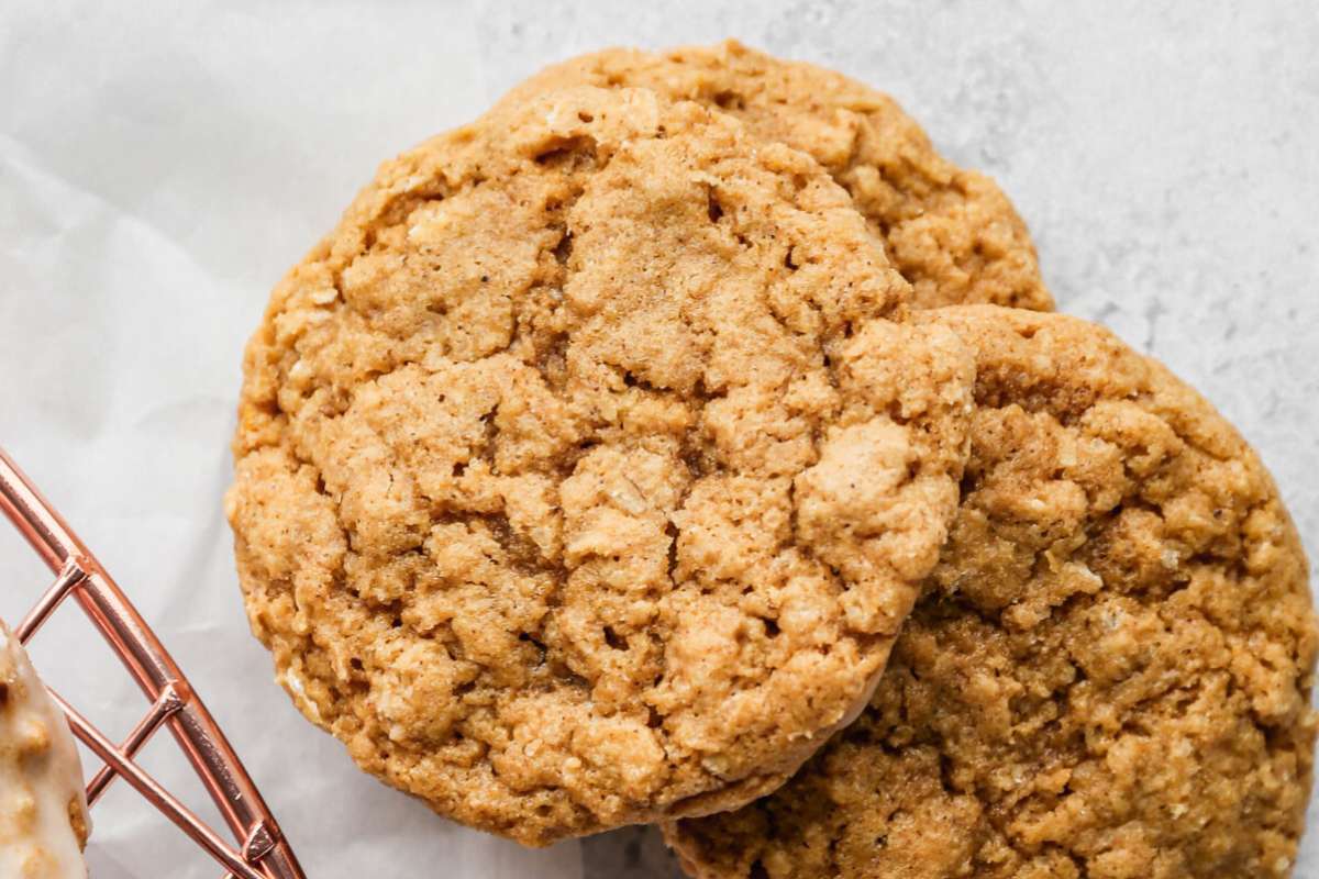 Gluten Free Old Fashioned Iced Oatmeal Cookies.