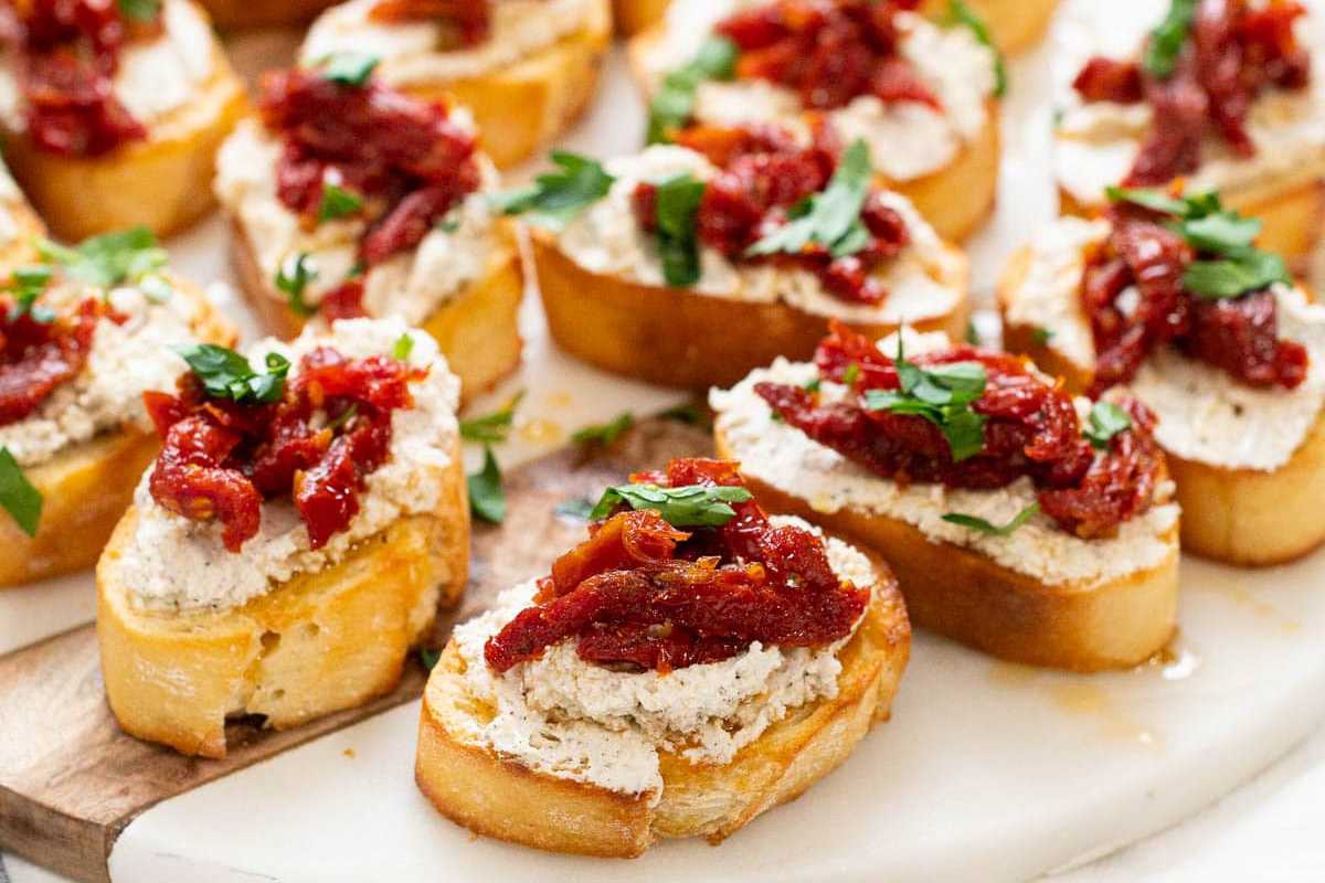Goat Cheese Crostini. 