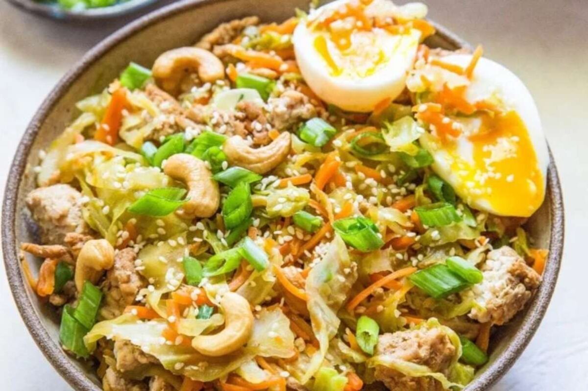 Ground Turkey Egg Roll In A Bowl.