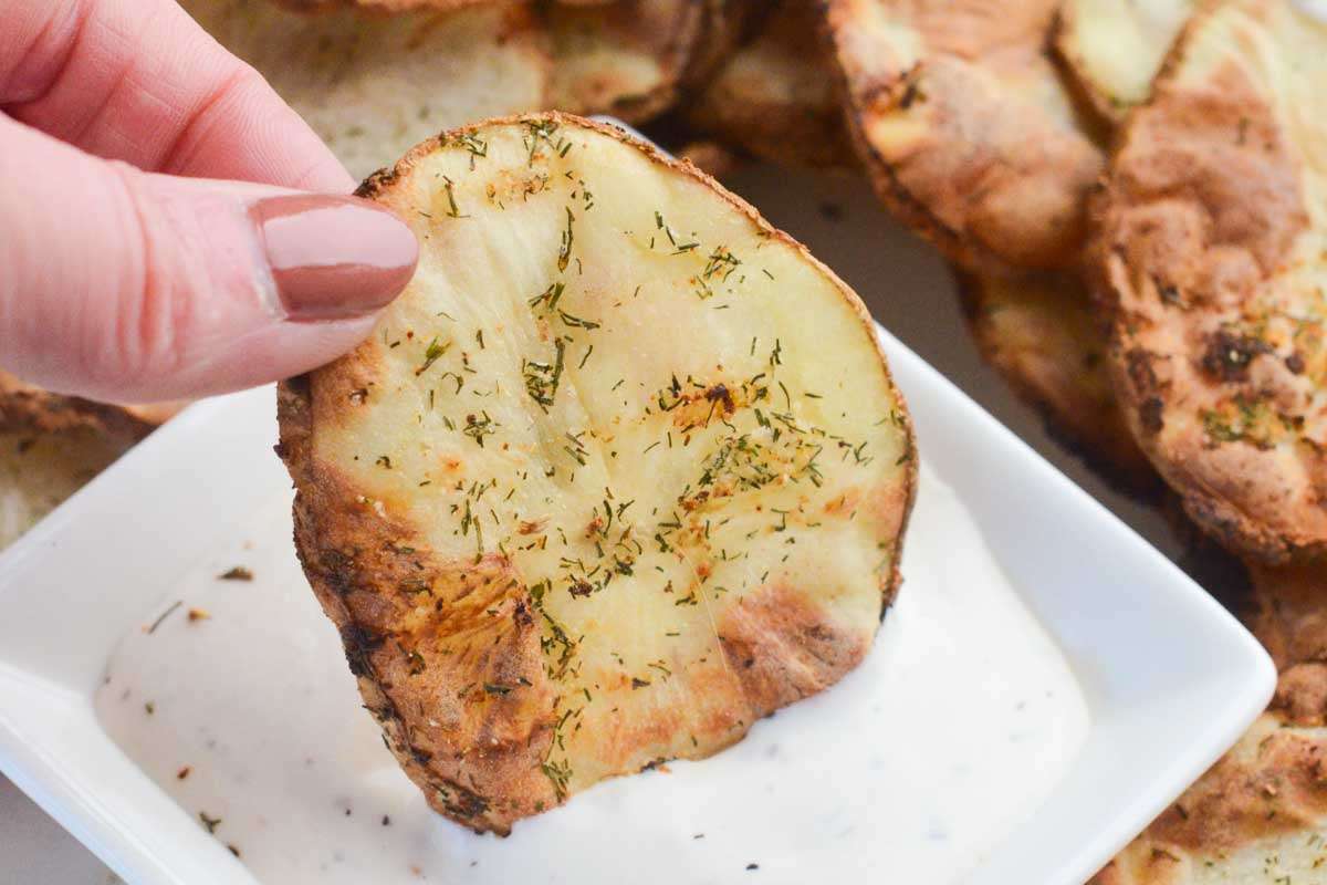 Homemade Dill Pickle Potato Chips 