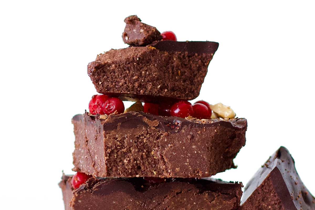 Homemade Chocolate Hazelnut Coconut Bars (Keto, Low-Carb, Paleo). 