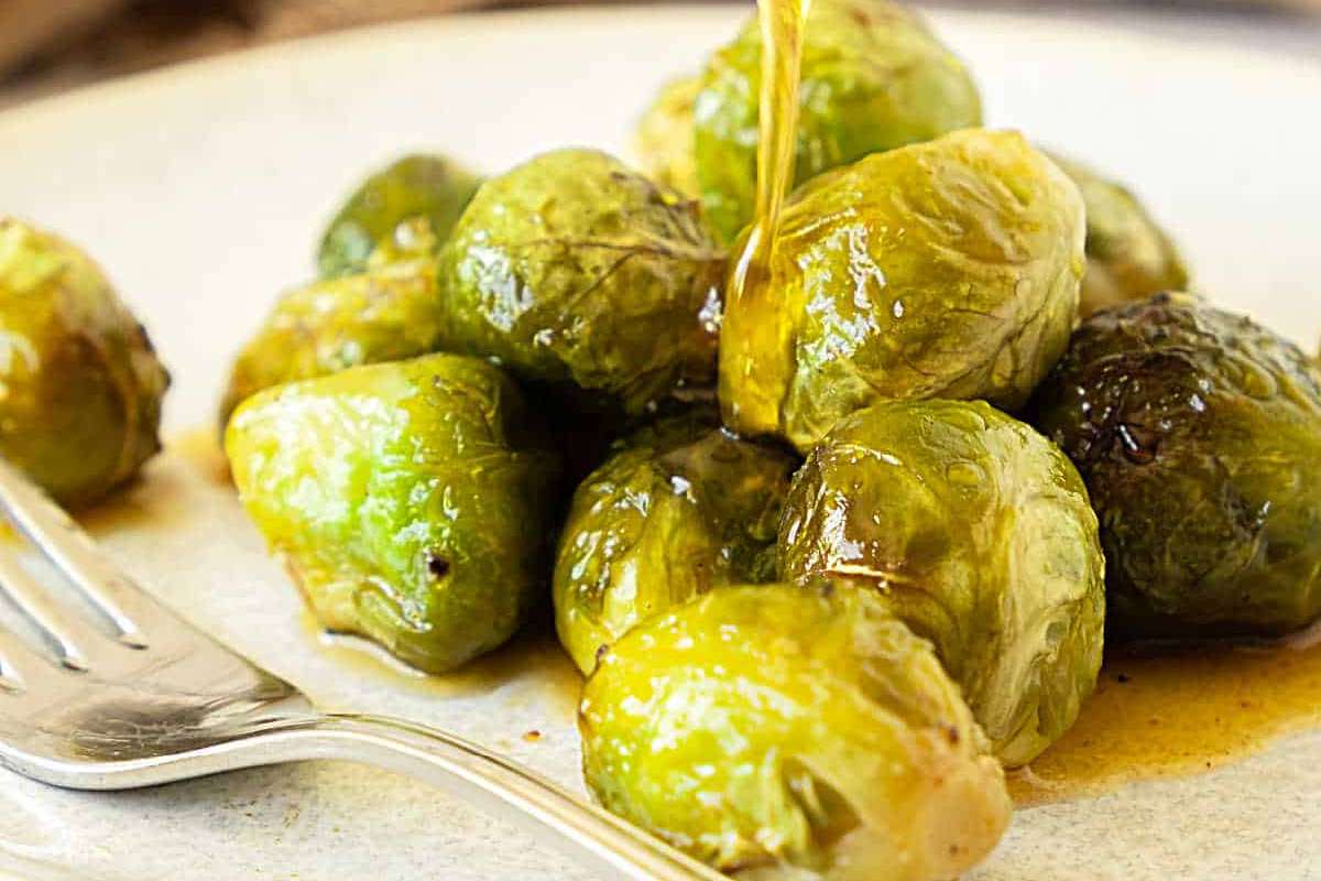 Honey Sriracha Brussels Sprouts. 