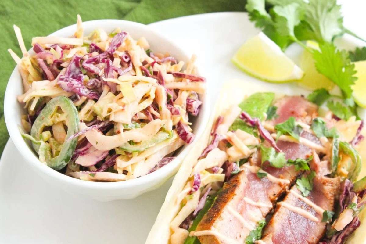 Jalapeño Fish Taco Slaw With Chipotle Crema (No Mayo).