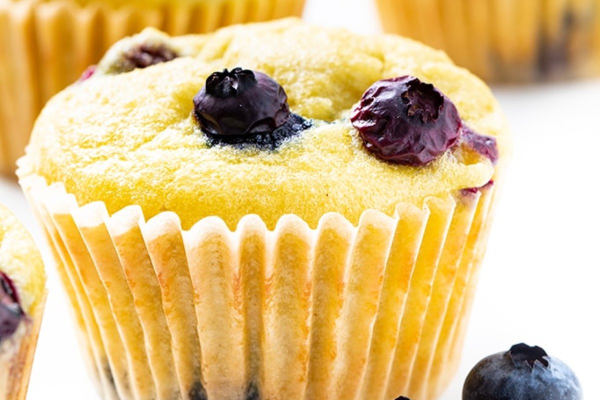 Keto Coconut Flour Blueberry Muffins. 