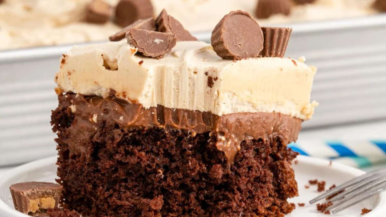 Air Fryer Chocolate Peanut Butter Swirl Cake recipe by Kitchen Divas.