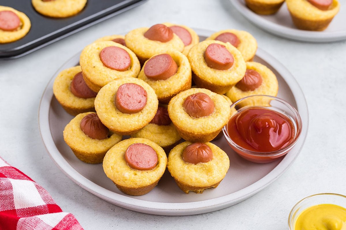 Mini Corn Dog Muffins. 