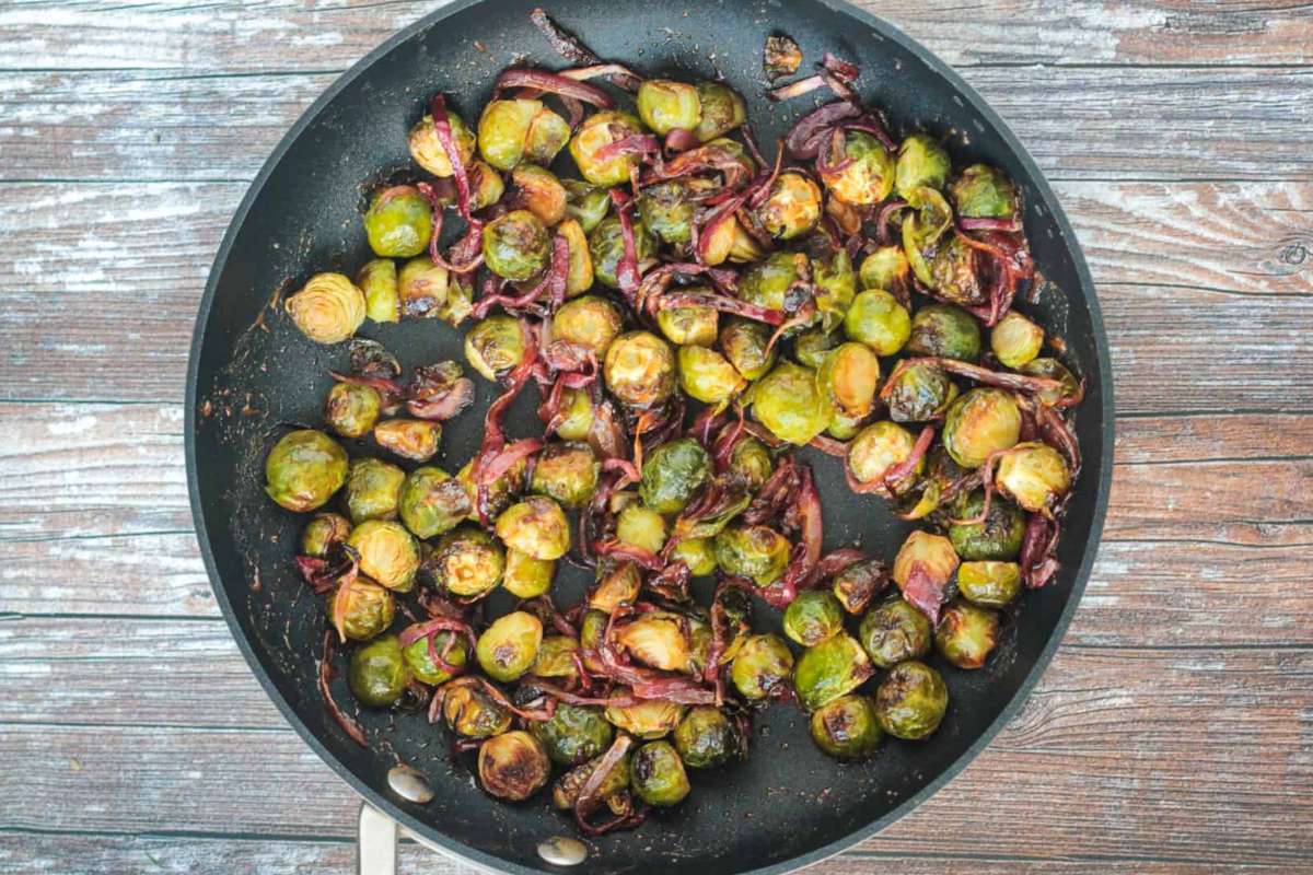Maple Balsamic Brussels Sprouts. 