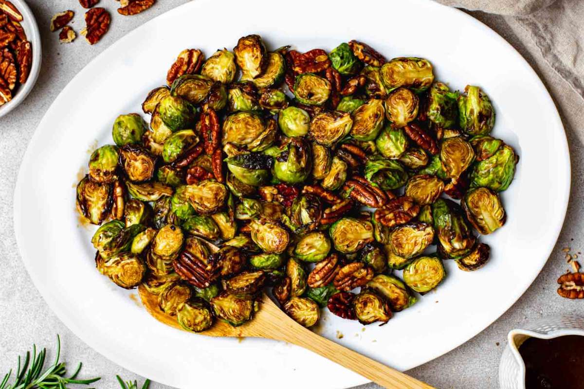 Maple Balsamic Brussels Sprouts. 