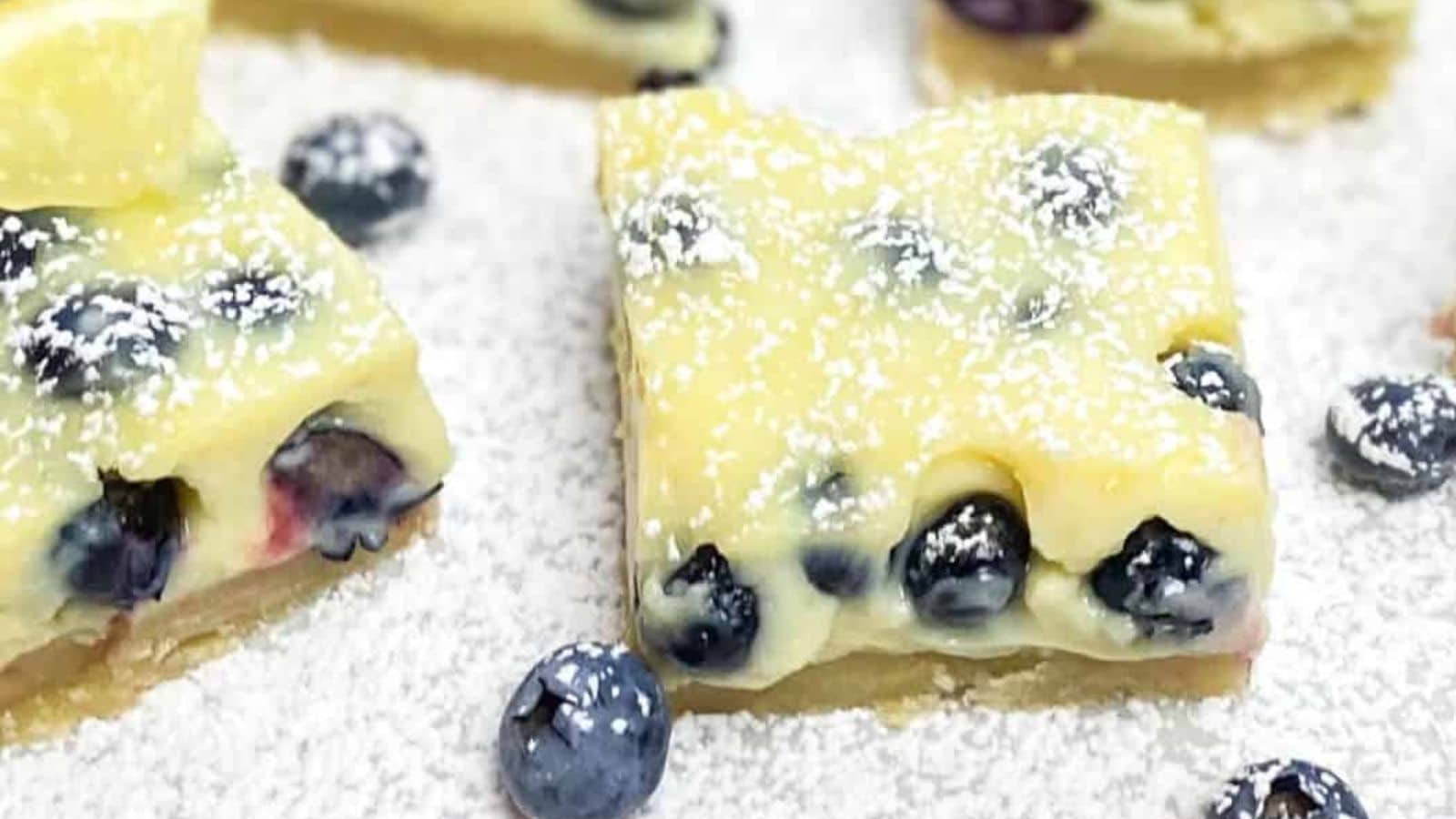 Lemon Blueberry Bars recipe by Maplewood Road.