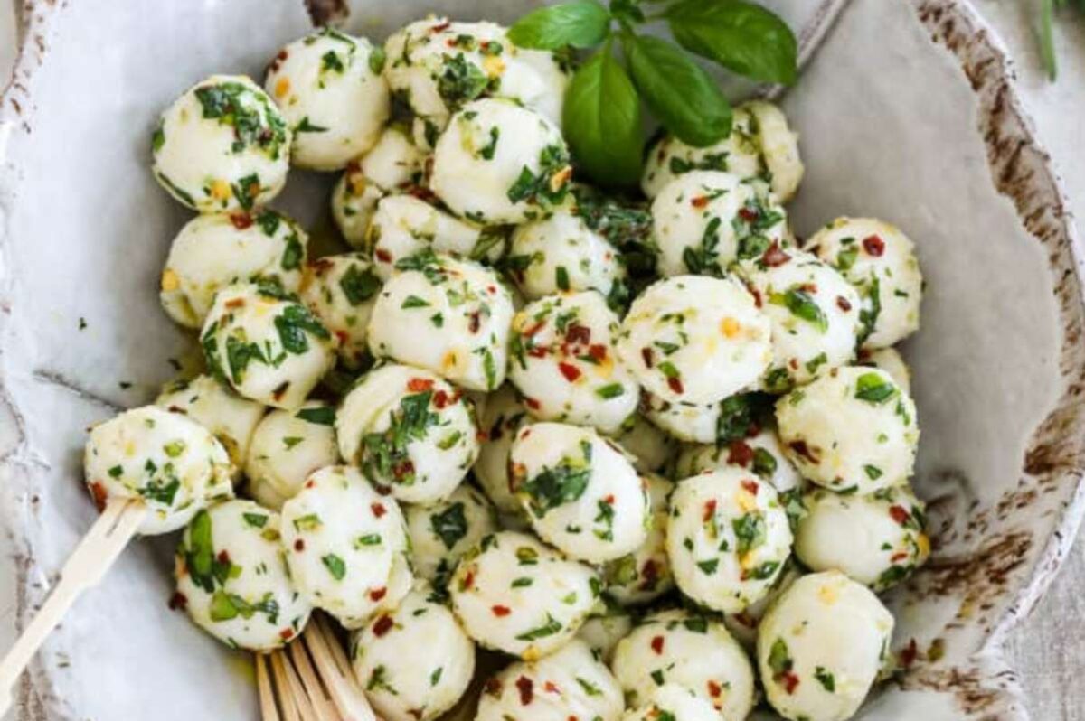Marinated Mozzarella Balls Recipe.