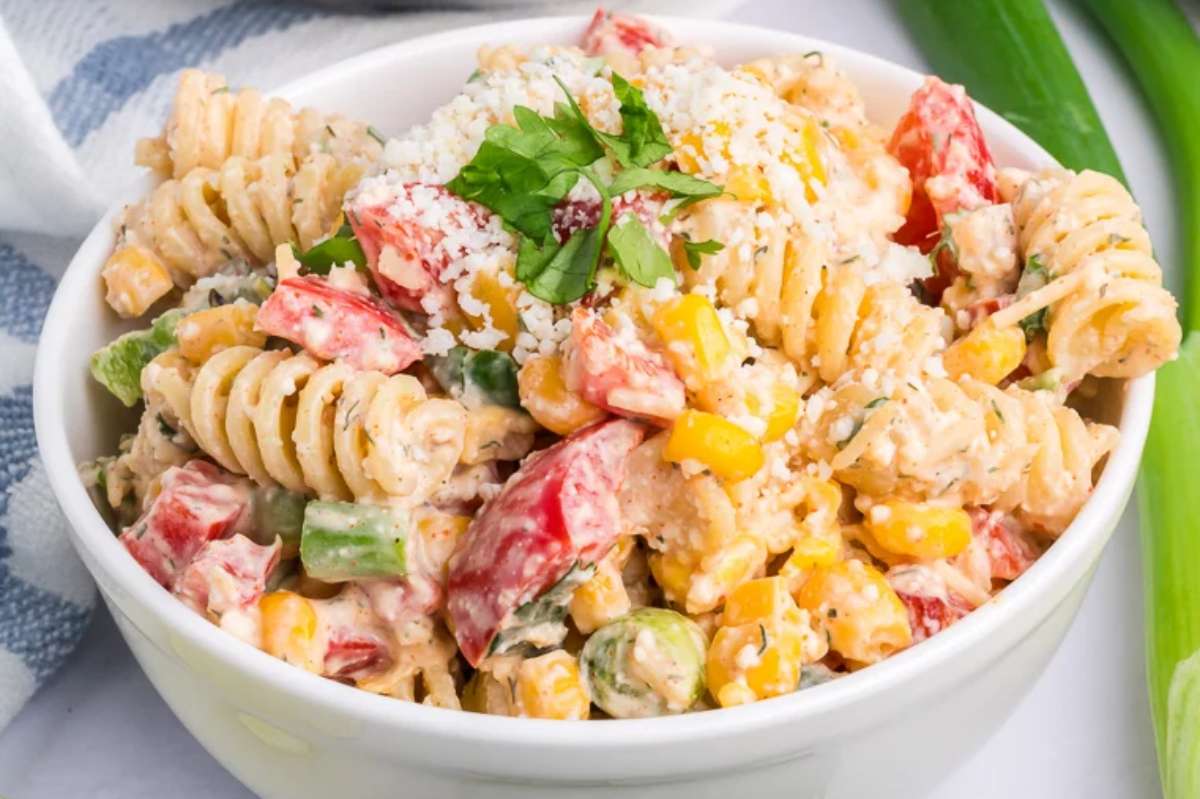 Mexican Street Corn Pasta Salad. 