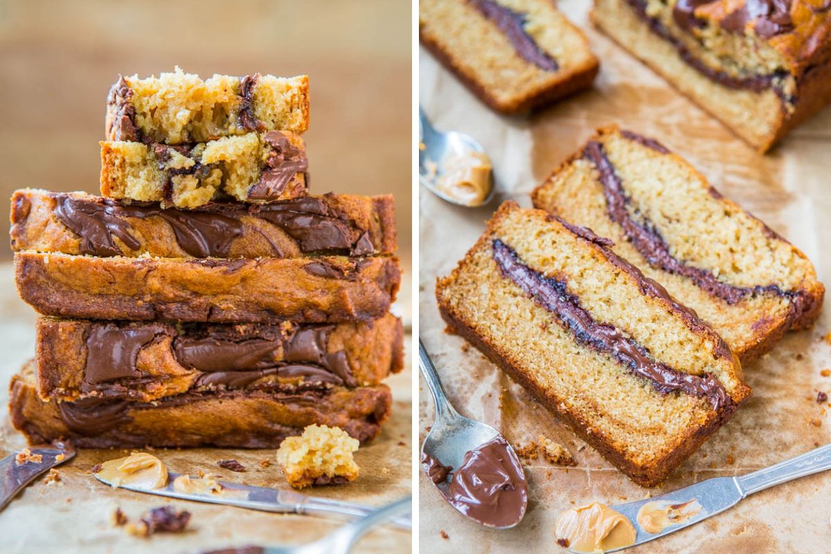 Nutella Peanut Butter Bread