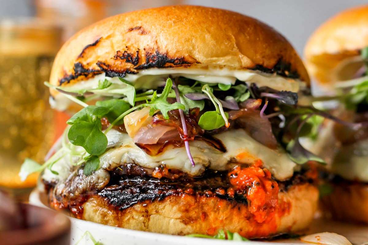 Portobello Romesco Burgers. 