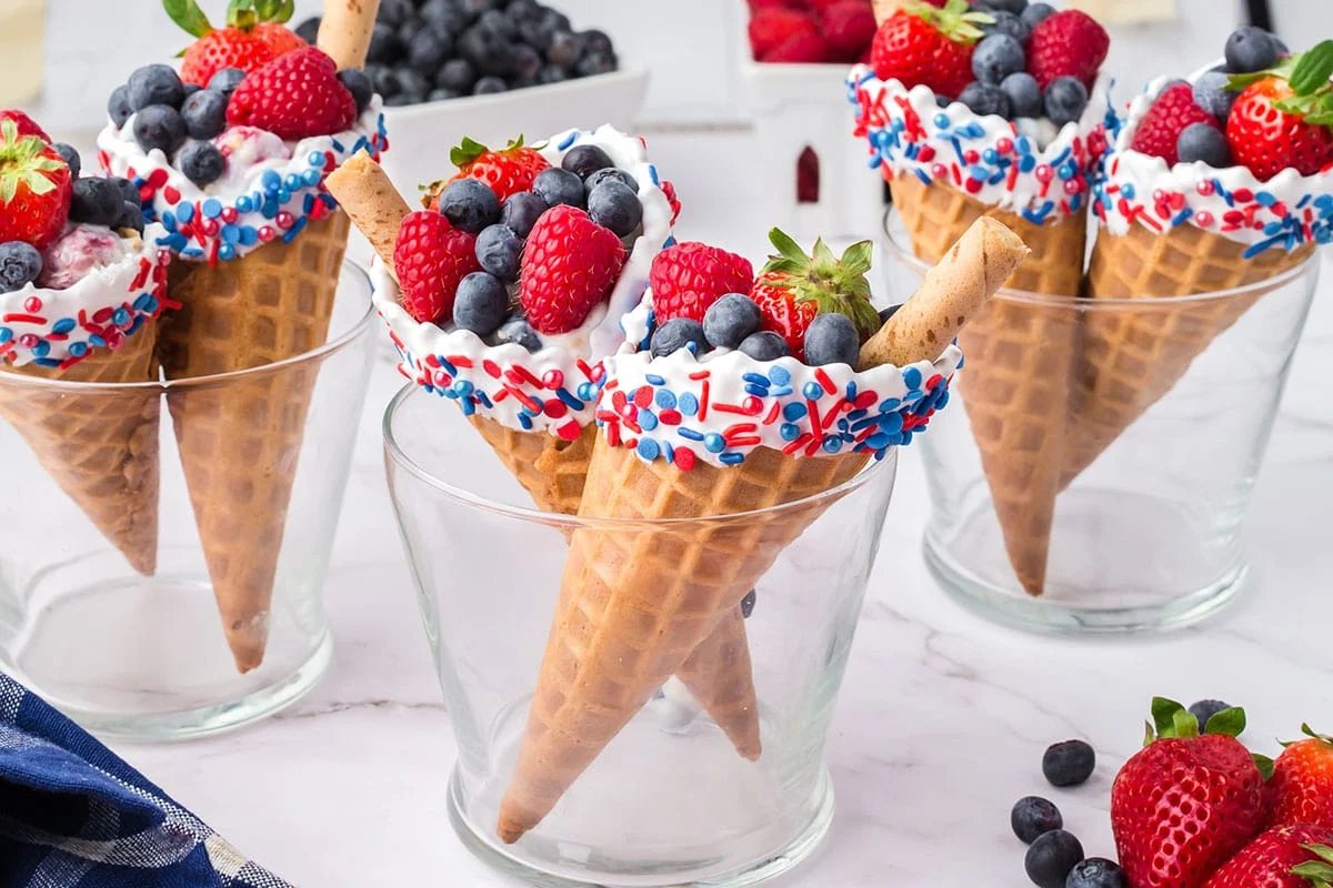 Patriotic Fruit Cones