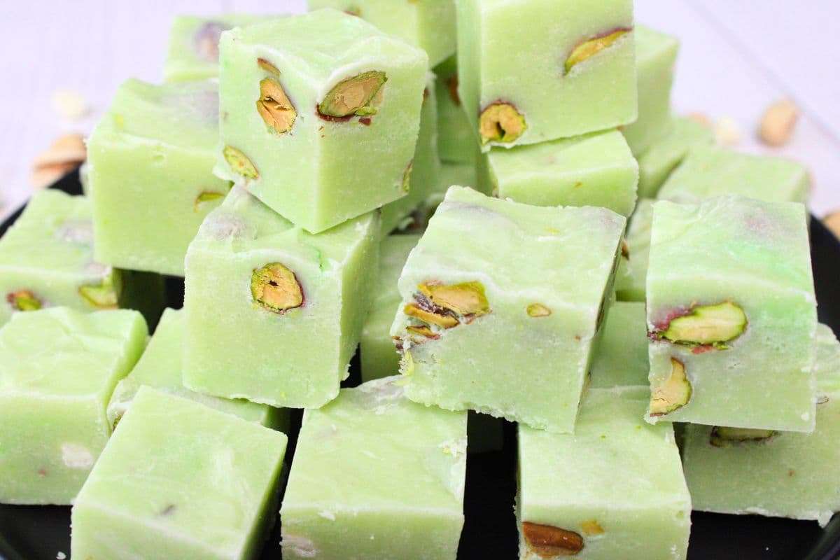 Pistachio Fudge: Easy 4 Ingredient Microwave Recipe. 