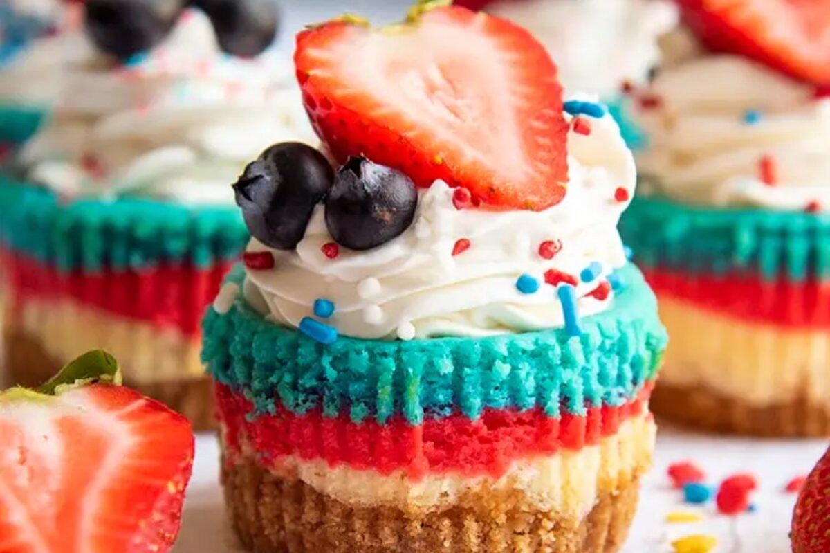 Red White And Blue Mini Cheesecakes