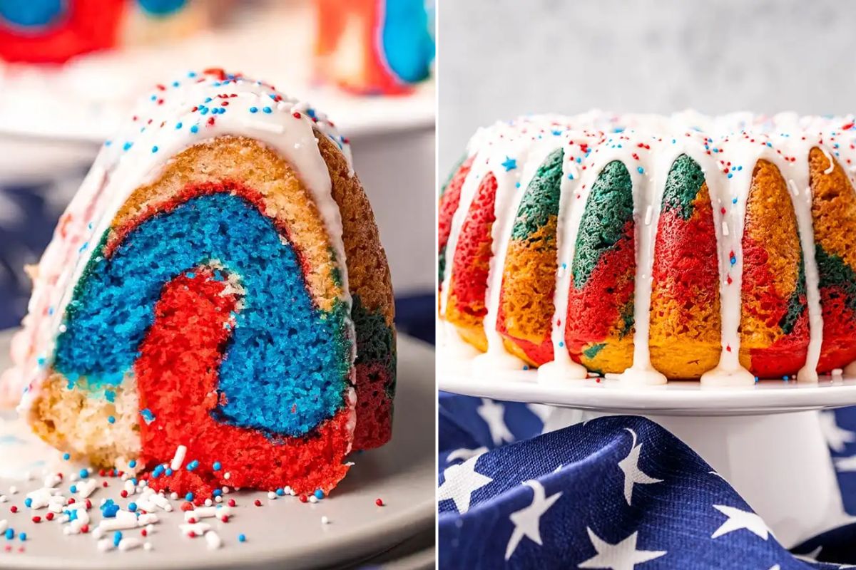 Red White and Blue Patriotic Bundt Cake 1