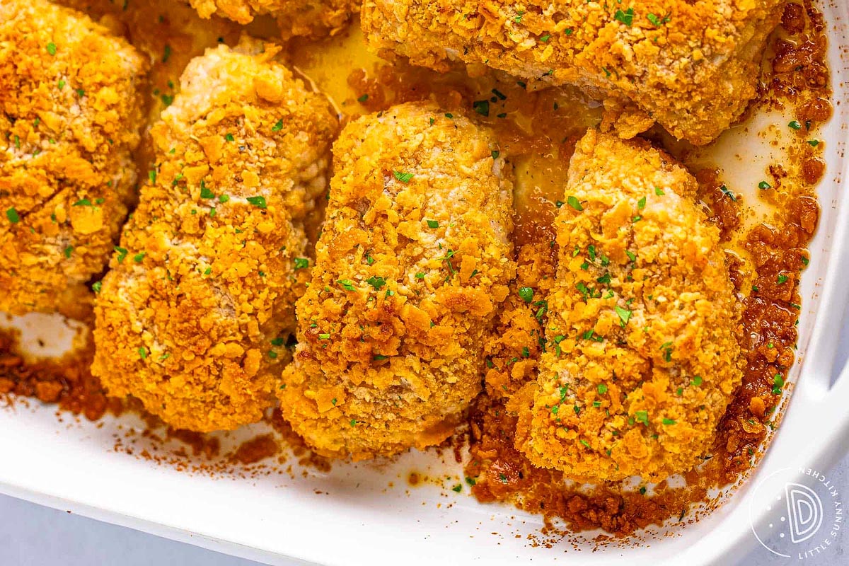 Easy Ritz Cracker Baked Pork Chops. 