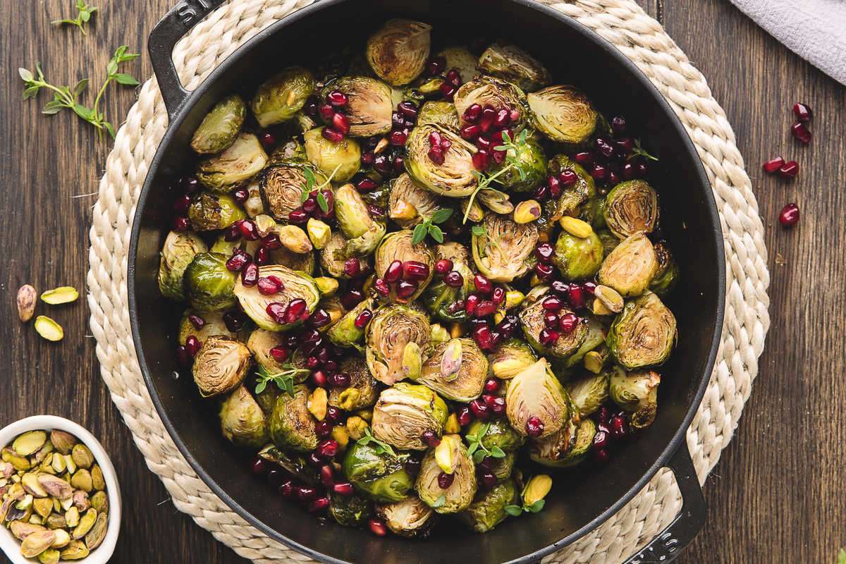 Roasted Brussels Sprouts With Balsamic Glaze. 